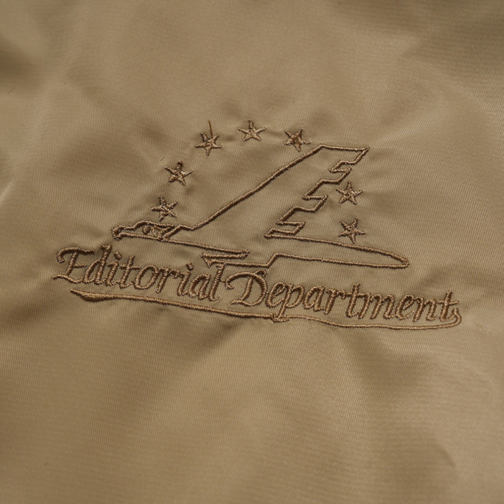 American Style Mountain Carving Hooded Cotton-padded Jacket Men's Winter Embroidered Detachable Fur Collar Casual Short Jacket Cotton-padded Jacket