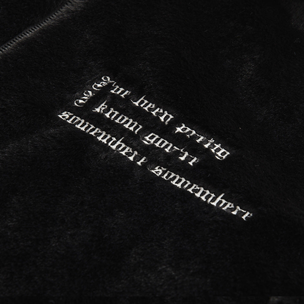 Letter Flocking Embroidered Fleece Cotton-padded Jacket Winter Men's Thickened Quilted Vertical Collar Cotton-padded Jacket Fashion Brand American Style