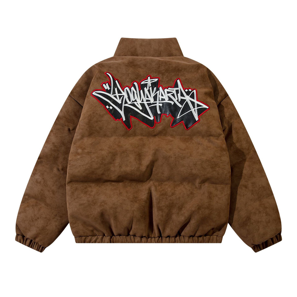 American-style Street Letter Embroidered Cotton-padded Coat Autumn And Winter Thickened Hip-hop Bread Coat For Men And Women Ins Fashion