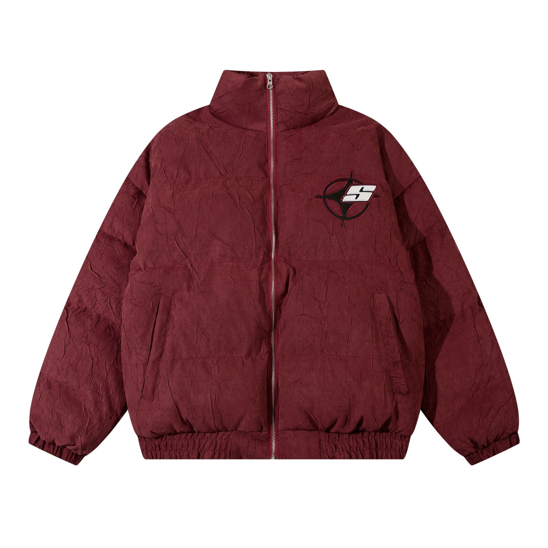 Hip-Hop Simple Letter Embroidered Collar Men's Casual Warm Oversize Cotton Coat Coat Autumn And Winter