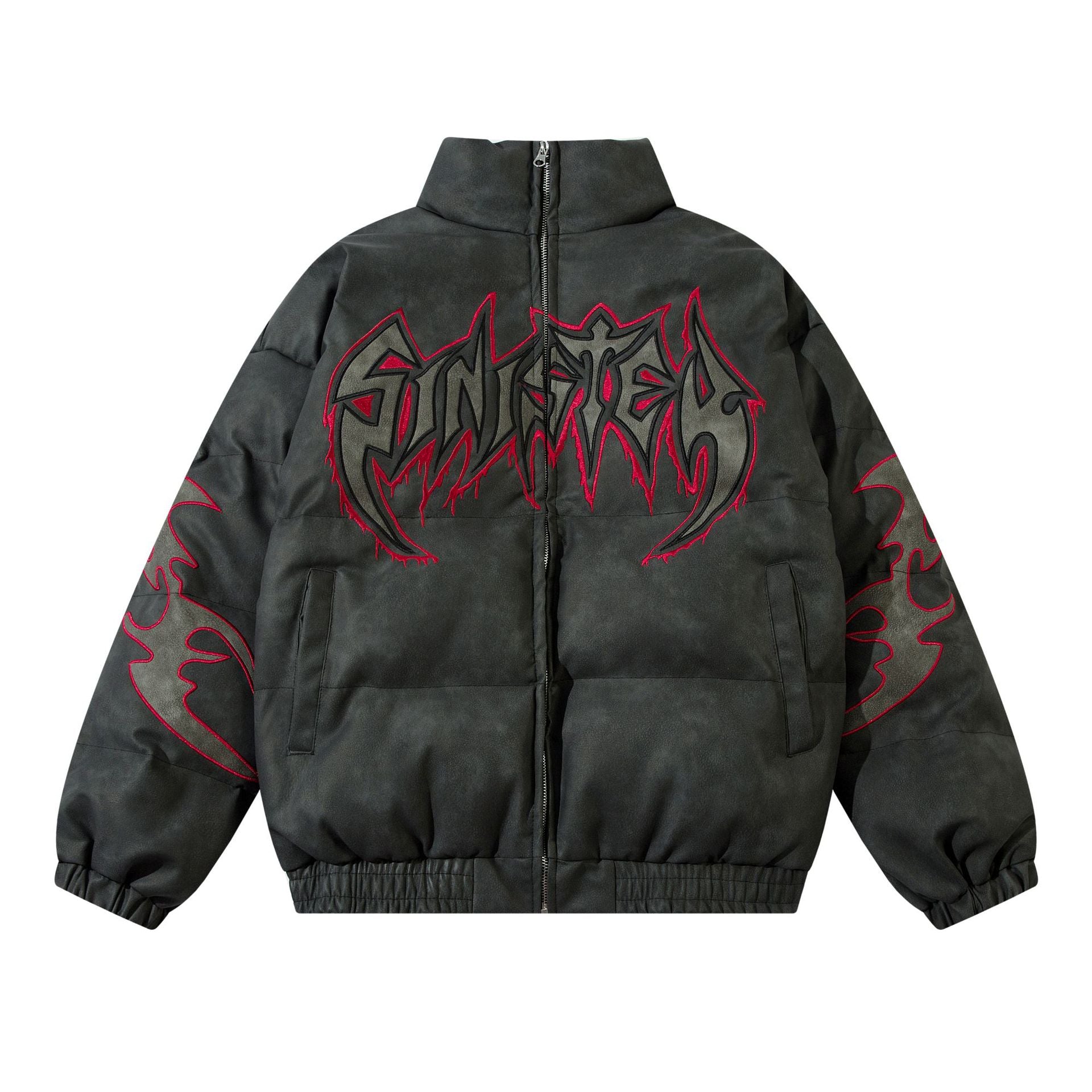 European And American Trend Letter Hip Hop Embroidered Pu Leather Jacket Retro Men's Personality Loose Autumn And Winter Top
