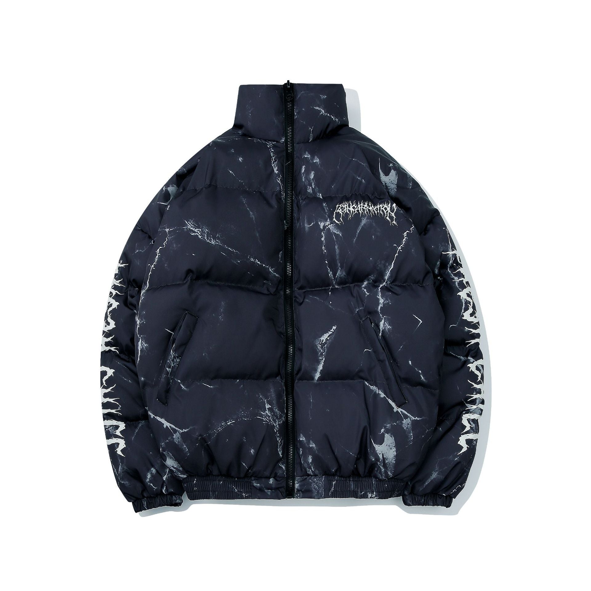 American-style Dark Bear Graffiti Print Loose Cotton Coat Coat High Street Hip Hop Couple Bread Suit