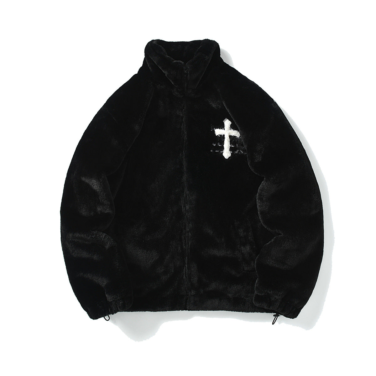 European And American Hip-Hop Printed Lambswool Jacket Men's Trendy Brand Street Loose Fleece-Lined Warm Cotton Coat For Couple