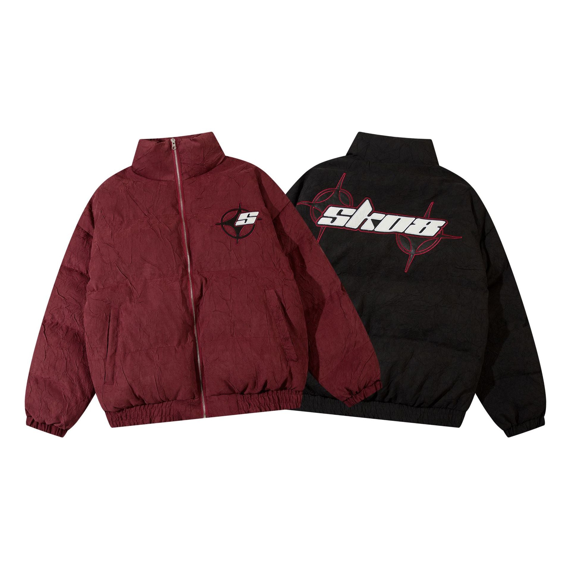 Hip-Hop Simple Letter Embroidered Collar Men's Casual Warm Oversize Cotton Coat Coat Autumn And Winter