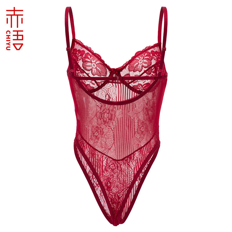 Plus Size Lace Teddy - Sexy Lingerie Jumpsuit