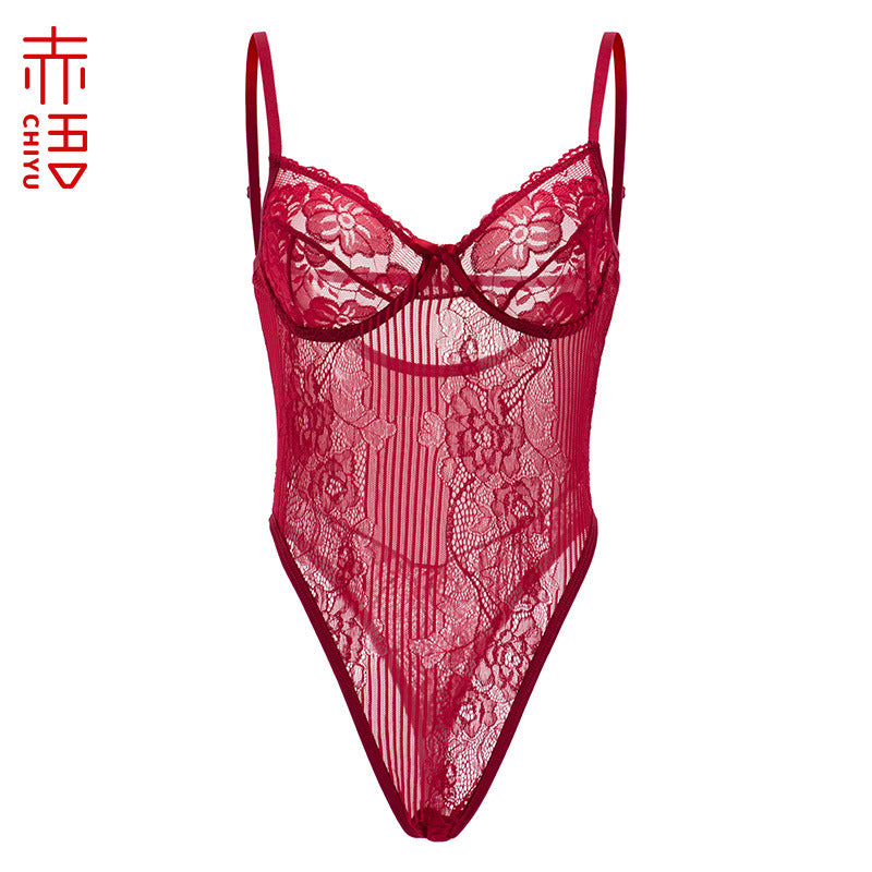 Plus Size Lace Teddy - Sexy Lingerie Jumpsuit