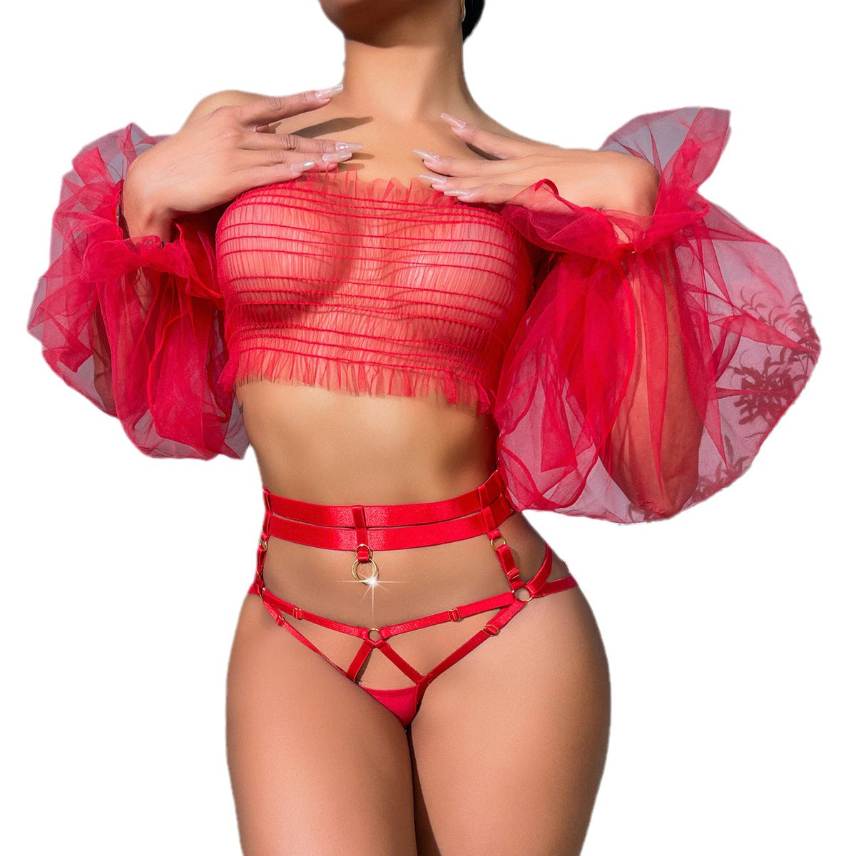 Mesh Lace Perspective Lingerie - Sheer Bodysuit