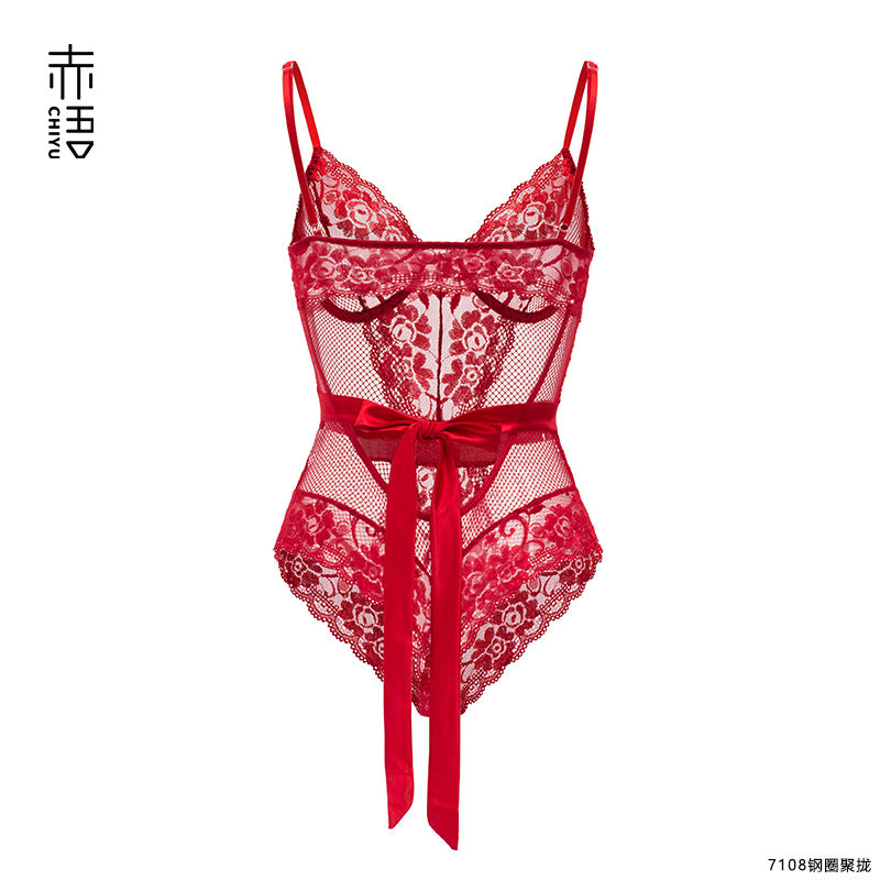 Fishnet Bodysuit Lingerie - Sexy One-Piece with Underwire Support