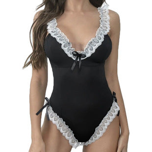 Plus Size Fishnet Suspender Skirt - Sexy Lingerie Set