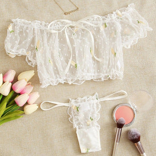 Plus Size Fishnet Suspender Skirt - Sexy Lingerie Set