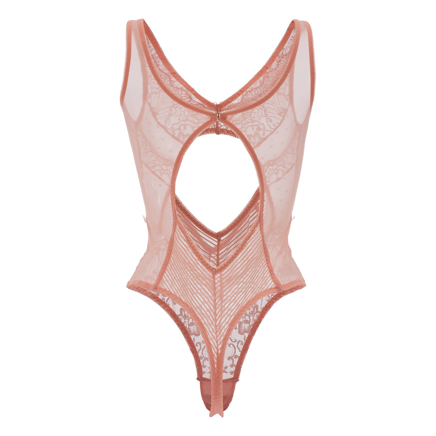 Deep V Lace Bodysuit - Sexy One-Piece with Hollow Details