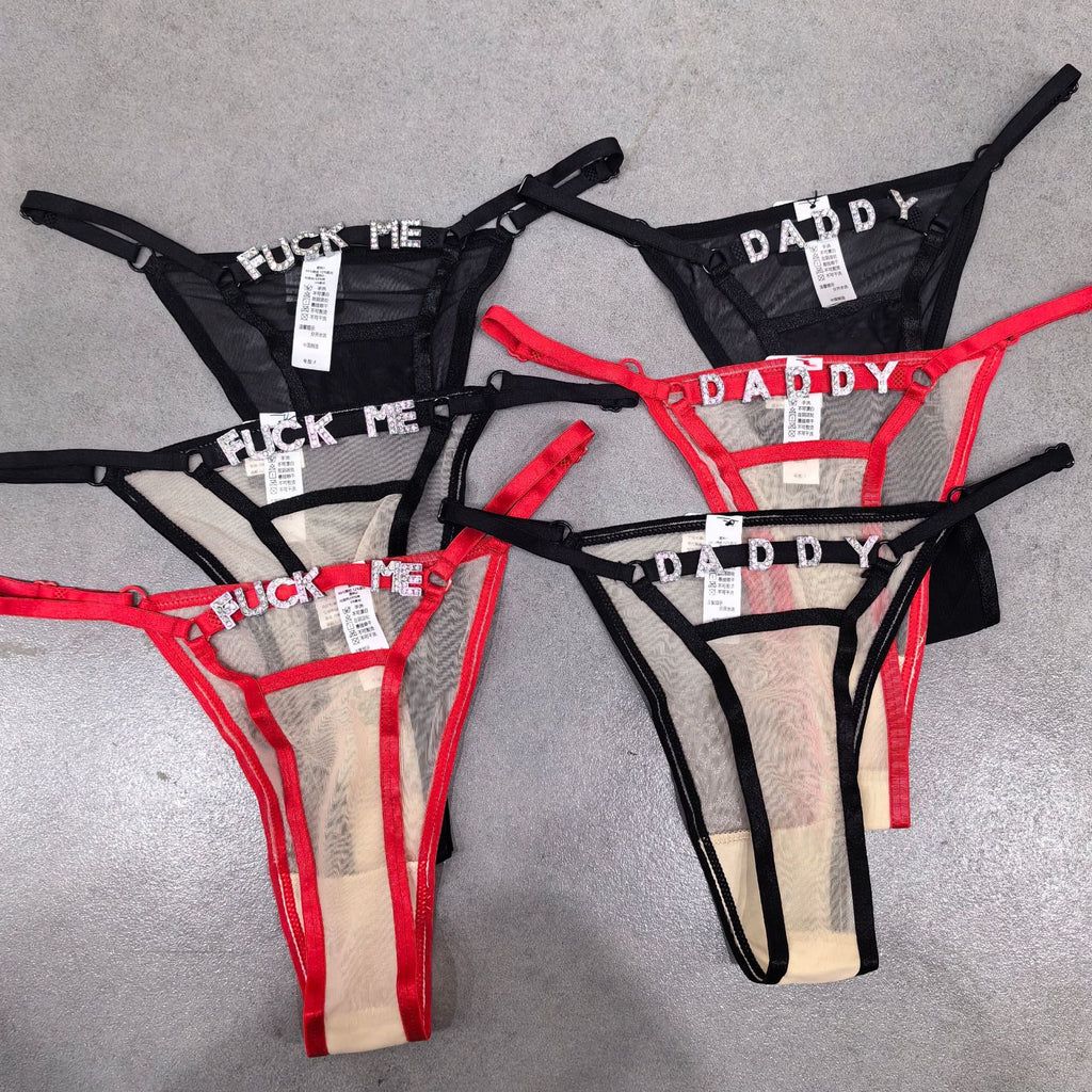 DIY Letter Thong - Adjustable Diamond Ornament Lingerie