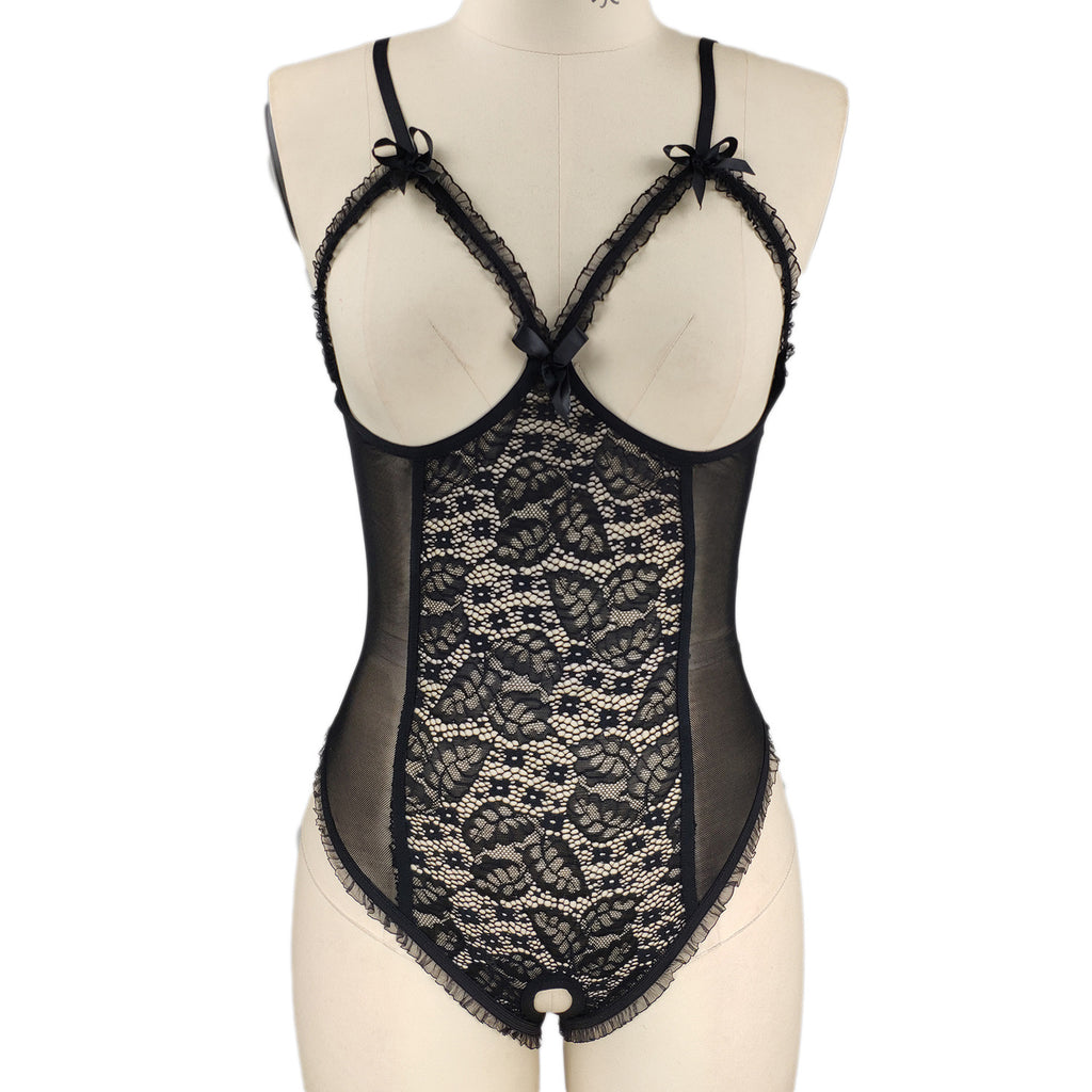 Open Crotch Backless Bodysuit - Sexy Lace Lingerie
