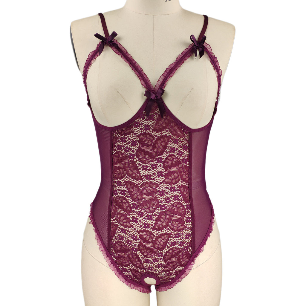 Open Crotch Backless Bodysuit - Sexy Lace Lingerie