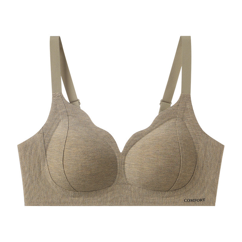 Branding Comfortable Underwear Women's Small Chest Gathering Litching Non-steel Ring Anti-sagging Light Warming Non-marking Bra Non-marking Upper Bra