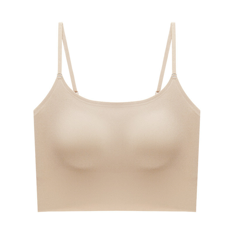 Liquid Foundation Lifting Soft Support Seamless Naked Underwear Small Camisole Vest Beautiful Back Gathering One-piece Cup Bra Bra