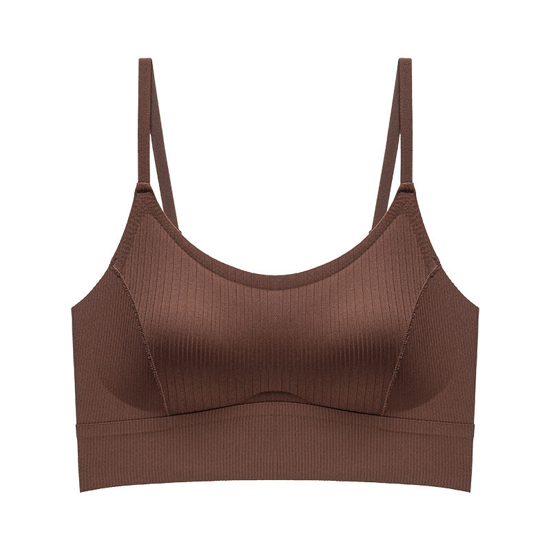 Traceless Small Sling Vest-style Underwear Women's Outer Wear Inner One-piece Fixed Bra Breathable Breathable Traceless Bra
