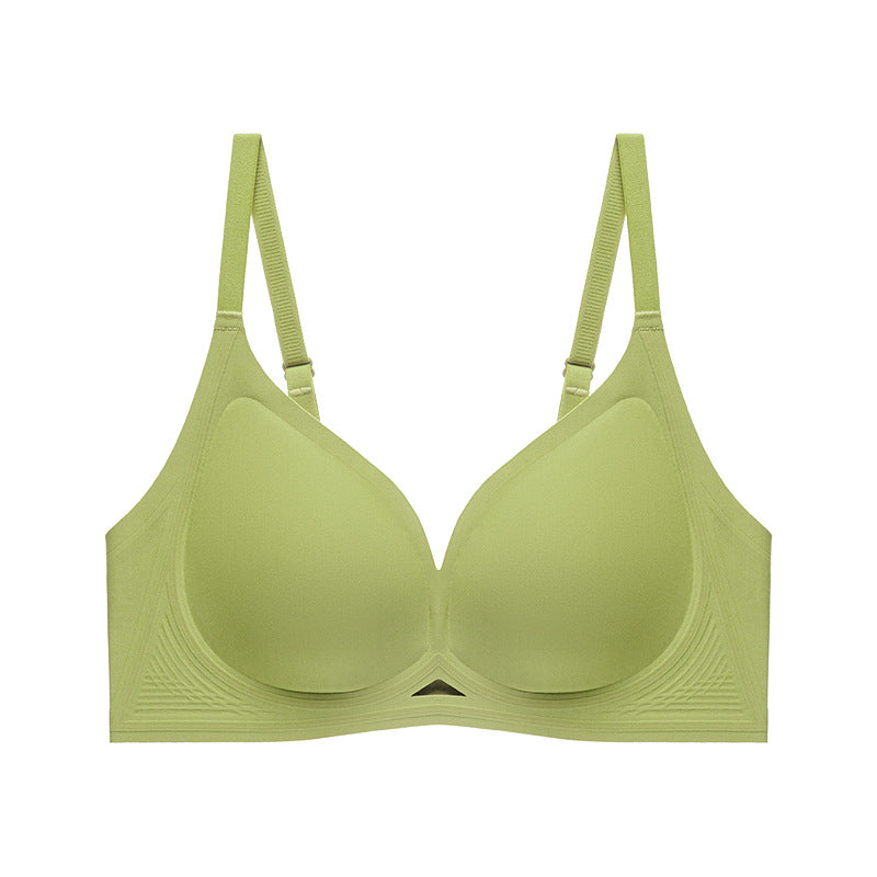 Traceless Jelly Strip Soft Support Fixed Cup Underwear Summer Thin Women's Big Chest Small Bra Large Cup Bra
