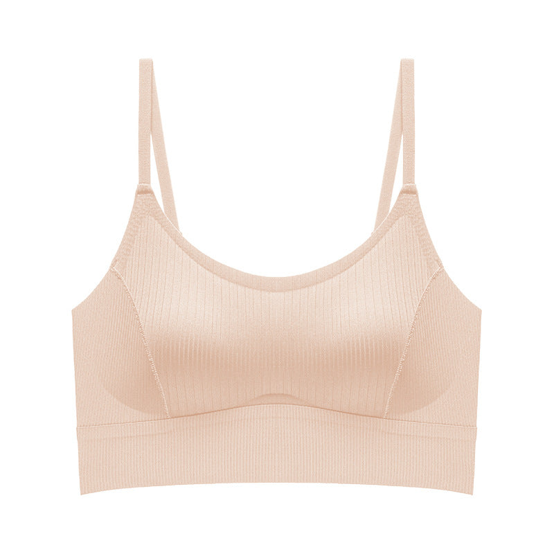 Traceless Small Sling Vest-style Underwear Women's Outer Wear Inner One-piece Fixed Bra Breathable Breathable Traceless Bra