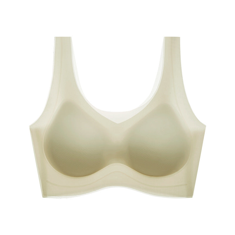 Traceless Thin Vest-style Bra Soft Support Jelly Strip Women's Breathable Comfortable Underwear Summer Gather-up Women's Underwear