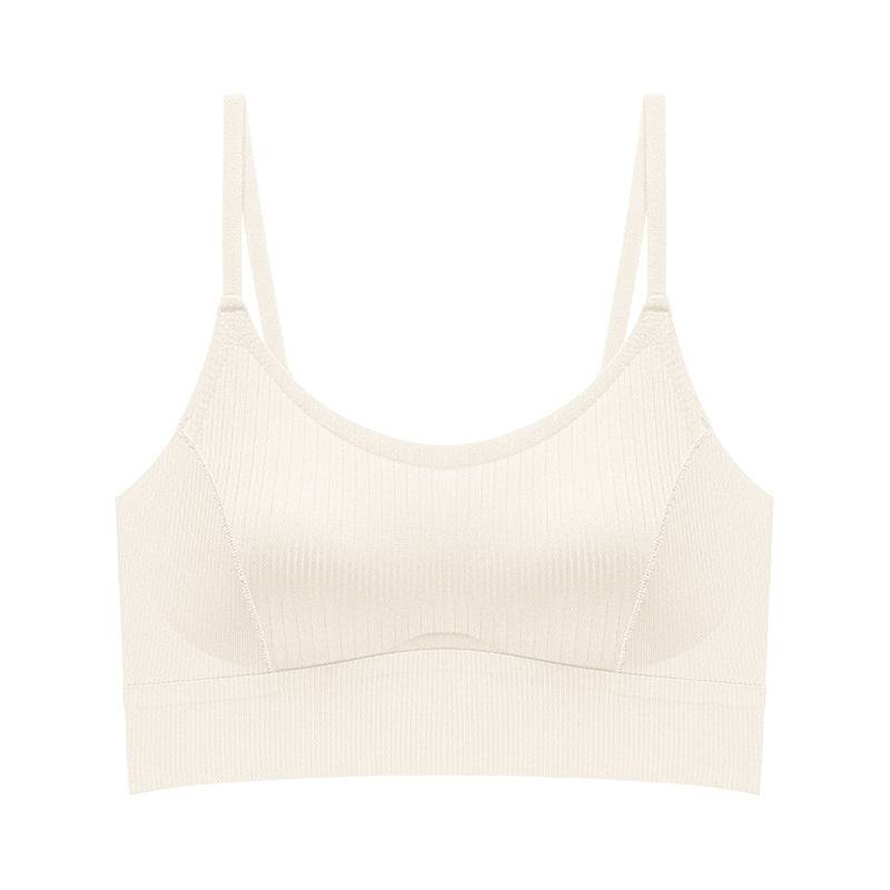 Traceless Small Sling Vest-style Underwear Women's Outer Wear Inner One-piece Fixed Bra Breathable Breathable Traceless Bra