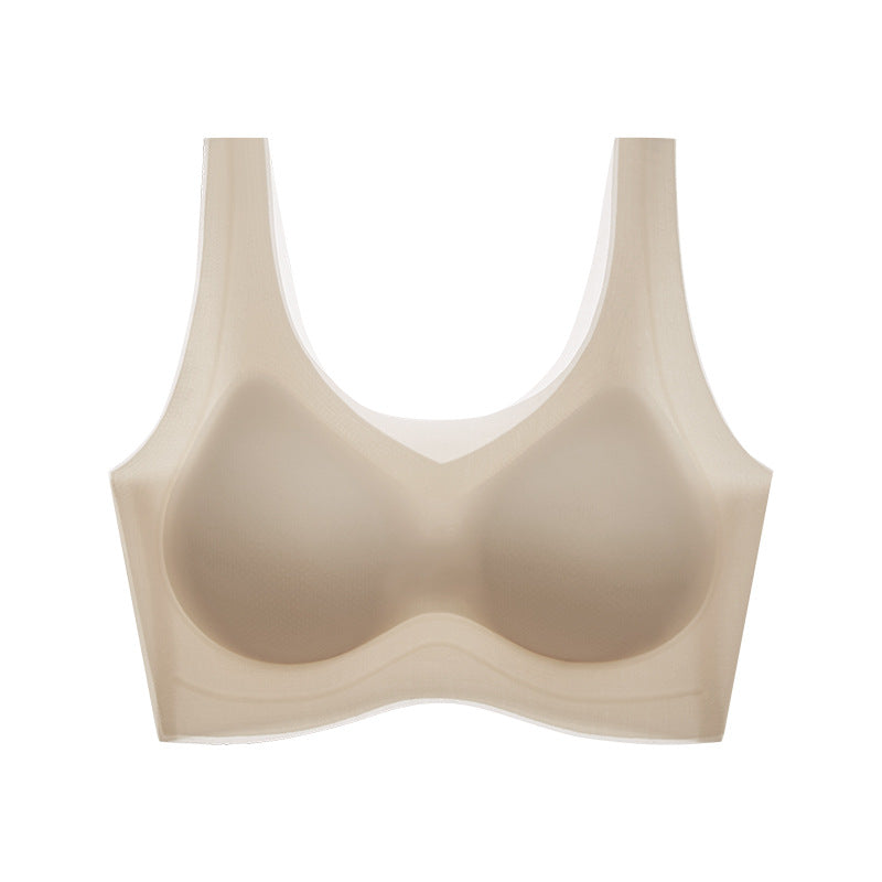 Traceless Thin Vest-style Bra Soft Support Jelly Strip Women's Breathable Comfortable Underwear Summer Gather-up Women's Underwear