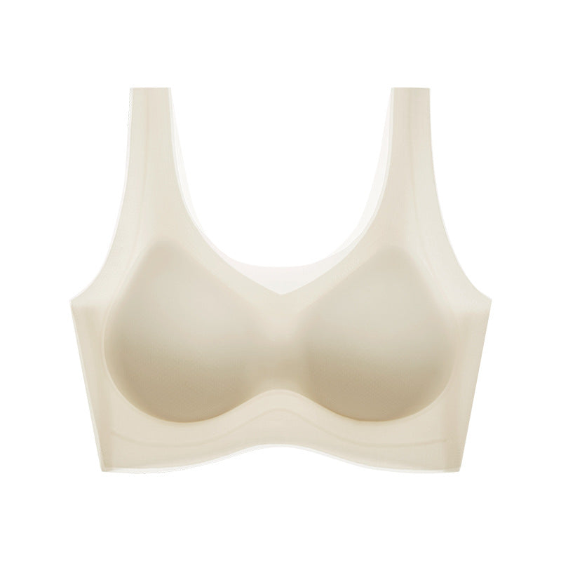Traceless Thin Vest-style Bra Soft Support Jelly Strip Women's Breathable Comfortable Underwear Summer Gather-up Women's Underwear