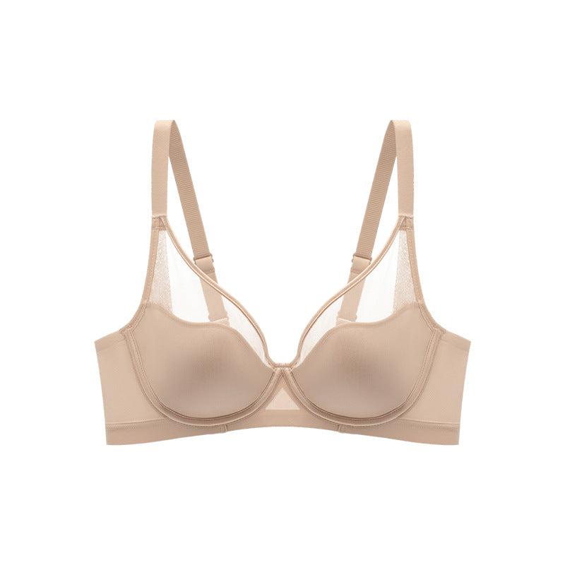 Big Chest Small Sexy Underwear Women's Traceless Glow Soft Steel Ring Upper Bra Anti-sagging Push-up Bra For Breast Beauty