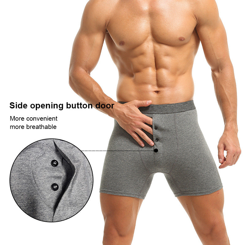 Breathable Pants Four Corners Long Crotch Men's Boxer Underwear Open Large Size Cotton Men's Underwear