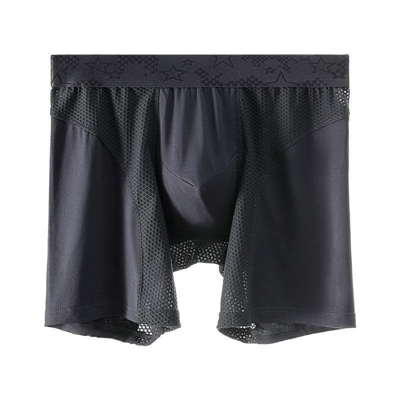 Men's Underwear Extended Version Anti-wear Leg Antibacterial Inner Flat-angle Pants Mesh Breathable Young Men's Boxer Shorts
