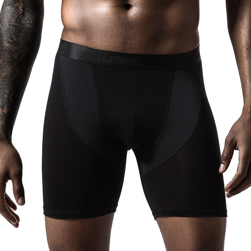 Ice Silk Mesh Men's Underwear Head Sports Running Long Anti-wear Leg Boxer Pants Long Leg Pants Men's Underwear