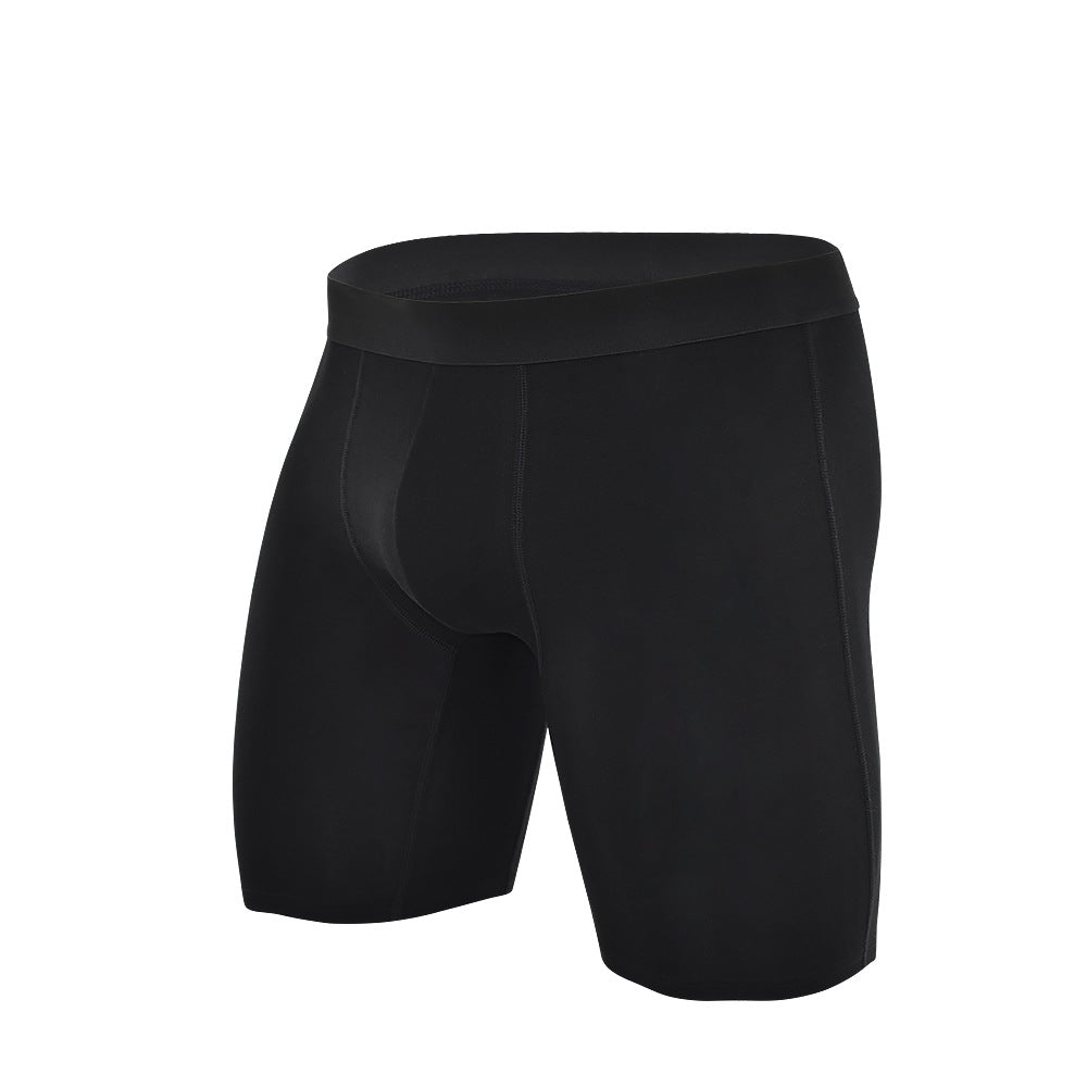 Long Edition Solid Color Sports Pants Large Size Men's Boxer Underwear Open Breathable Cotton Underwear