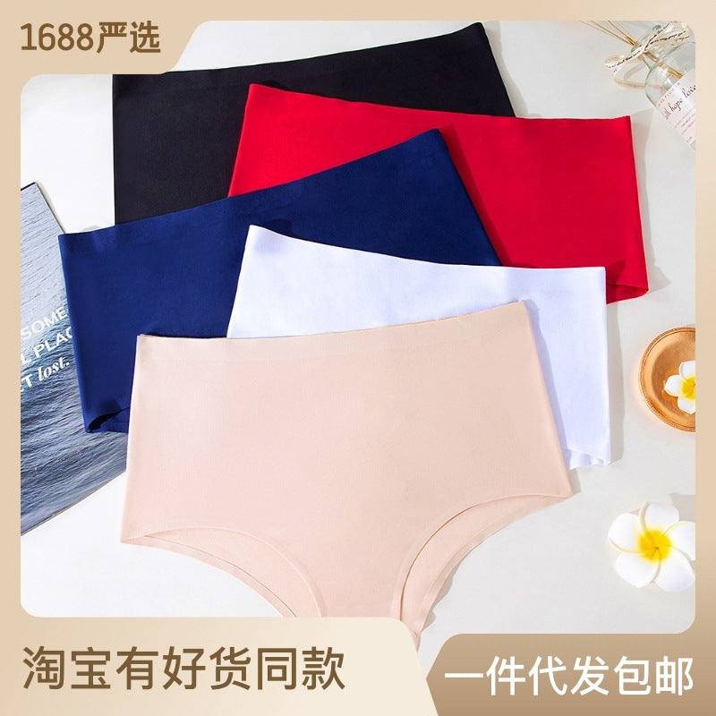 Extra Wide Milk Silk European And American Chubby 80.00 Kg-100.00 Kg Wearing Plus Size 2xl Briefs