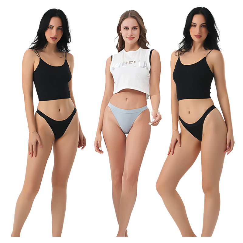 European And American Pure Cotton Underwear Women's Abstinence Low Waist Sexy Briefs Invisible Thin Bikini