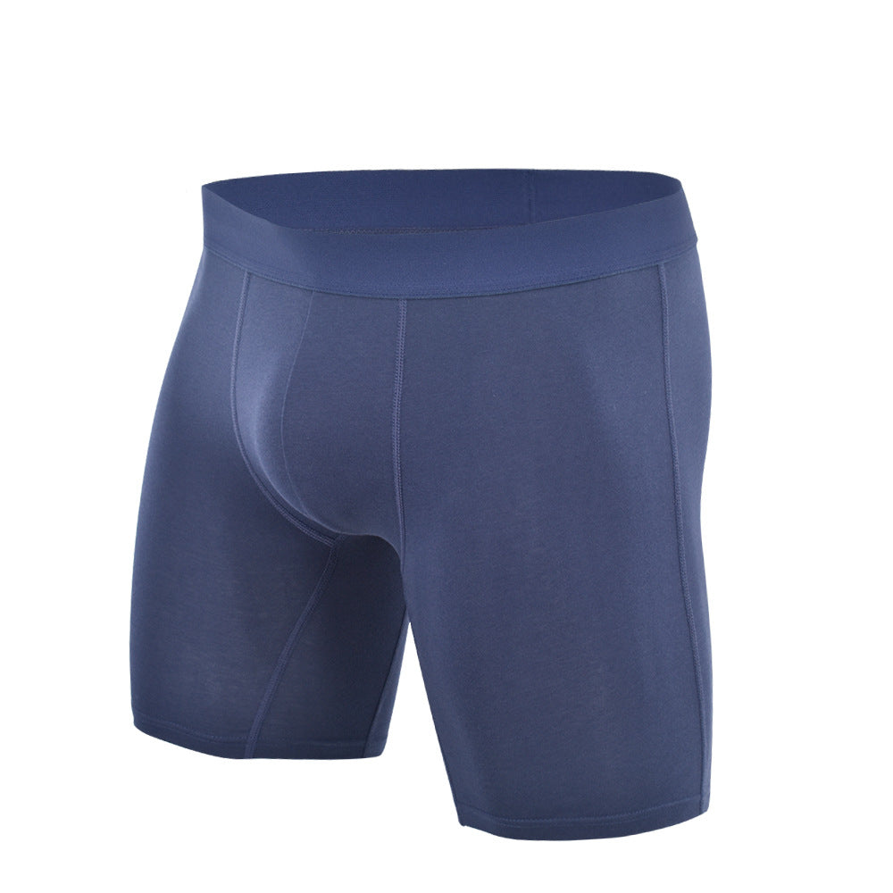 Long Edition Solid Color Sports Pants Large Size Men's Boxer Underwear Open Breathable Cotton Underwear