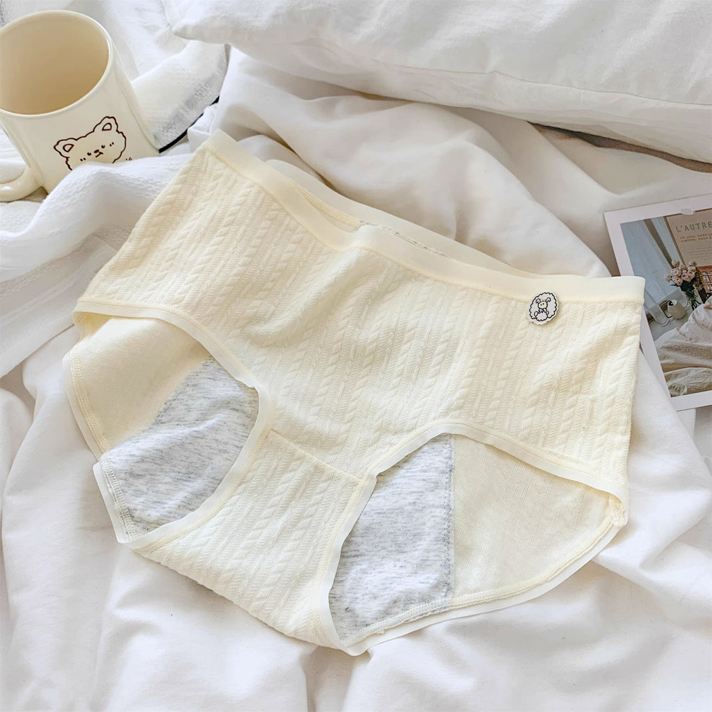 Physiological Pants Menstrual Underwear Big Aunt Anti-side Leakage Cotton Bottom Crotch Comfortable Breathable Ladies Mid-waist Period Briefs