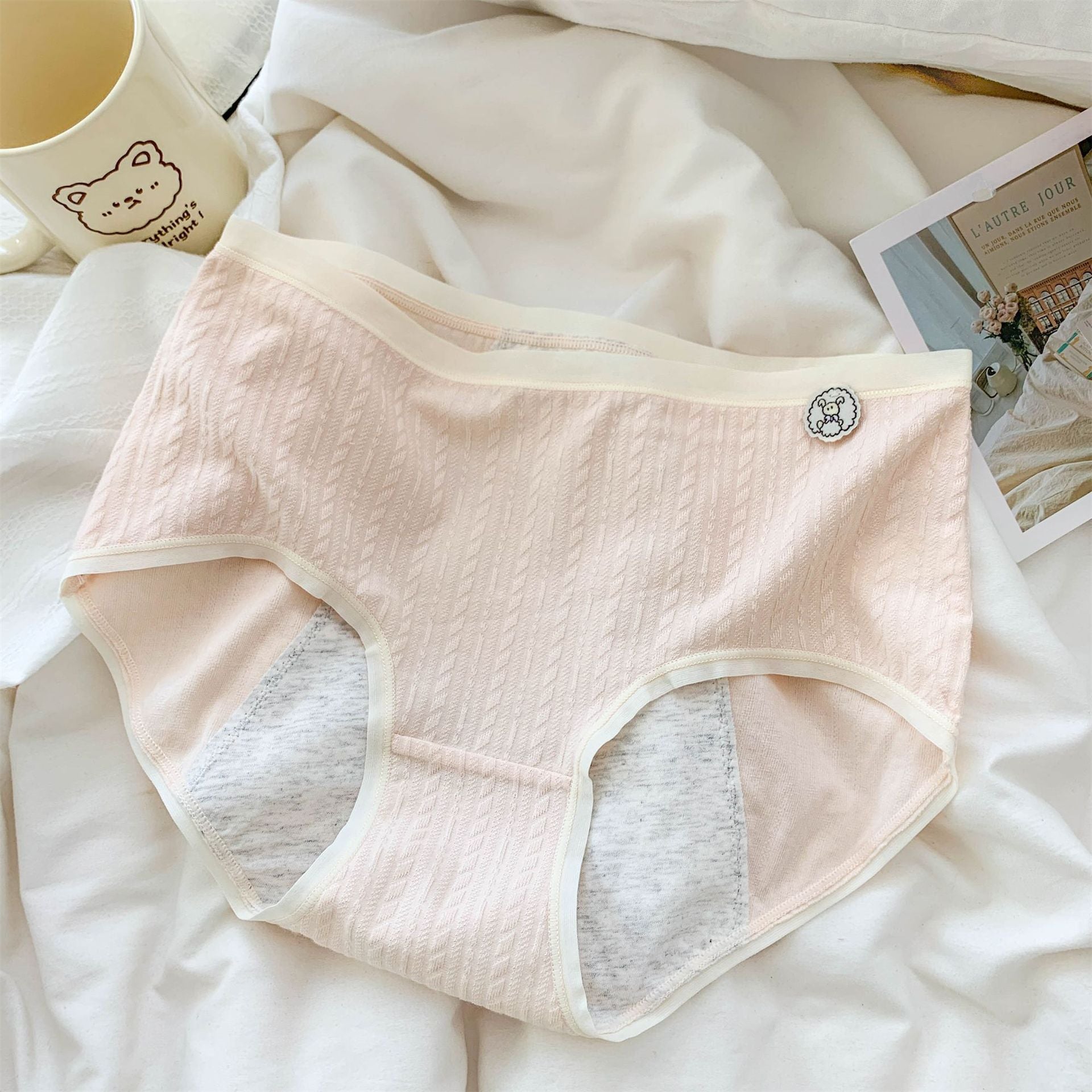 Physiological Pants Menstrual Underwear Big Aunt Anti-side Leakage Cotton Bottom Crotch Comfortable Breathable Ladies Mid-waist Period Briefs