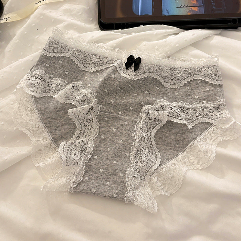 Sweet Floral Underwear Women's Cotton 10A Antibacterial Cotton Long Crotch 2025 New Mid-Waist Girl's Briefs