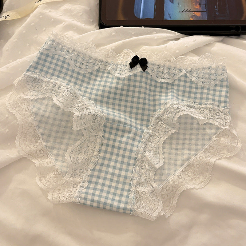 Sweet Floral Underwear Women's Cotton 10A Antibacterial Cotton Long Crotch 2025 New Mid-Waist Girl's Briefs