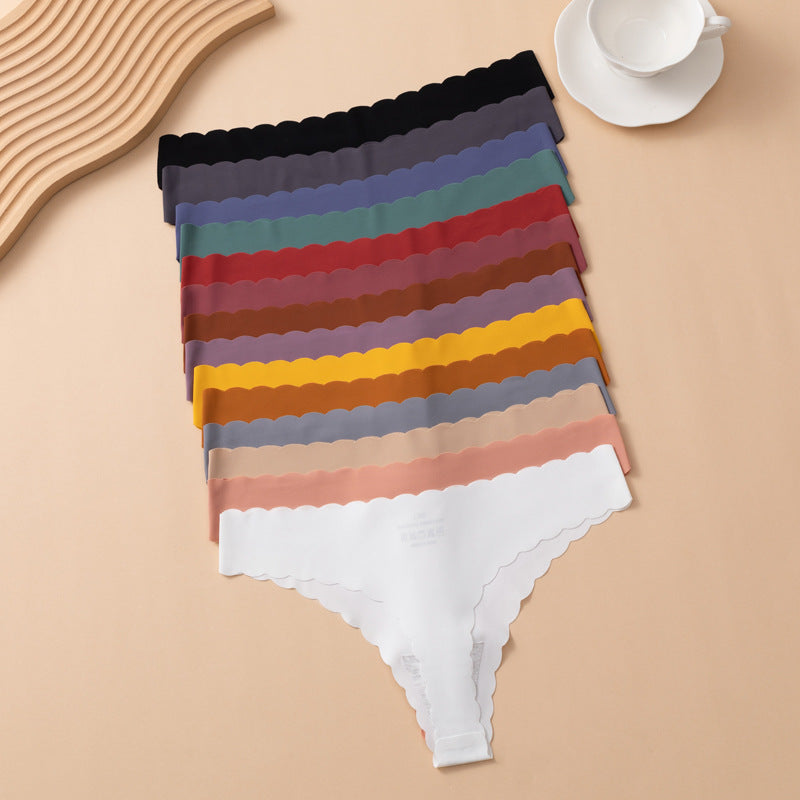 Underwear Women's Ice Silk Low Waist Cotton Crotch Sexy European And American Women's Underwear Briefs