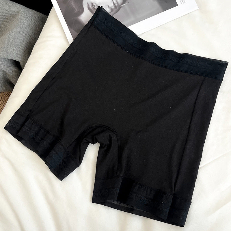 Safety Pants Women's Traceless Anti-running Ice Silk 3D Three-dimensional Mid-waist Boxers