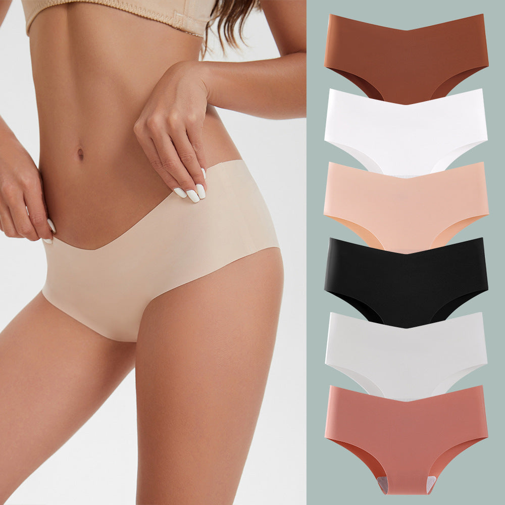 Large Size Seamless Underwear Women's Ice Silk New European And American Version Nylon Yoga Women's Briefs
