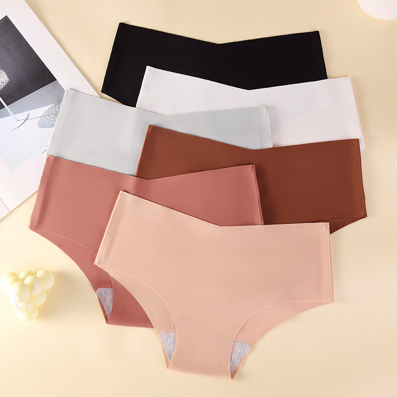 Large Size Seamless Underwear Women's Ice Silk New European And American Version Nylon Yoga Women's Briefs