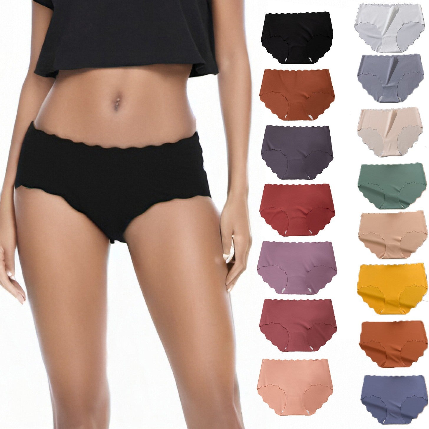 Ice Silk Traceless Underwear Women's Thin Breathable Cotton Large Size Women's Underwear
