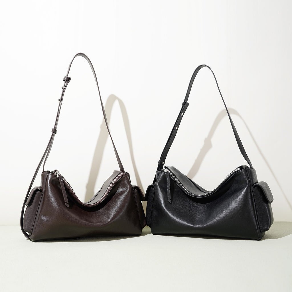 Retro Hobo Baguette Bag - Niche Cowhide Light Luxury High-end Crossbody Autumn 2025