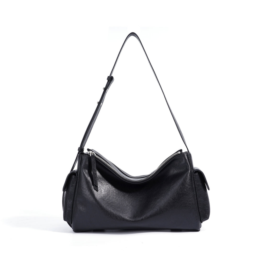 Retro Hobo Baguette Bag - Niche Cowhide Light Luxury High-end Crossbody Autumn 2025
