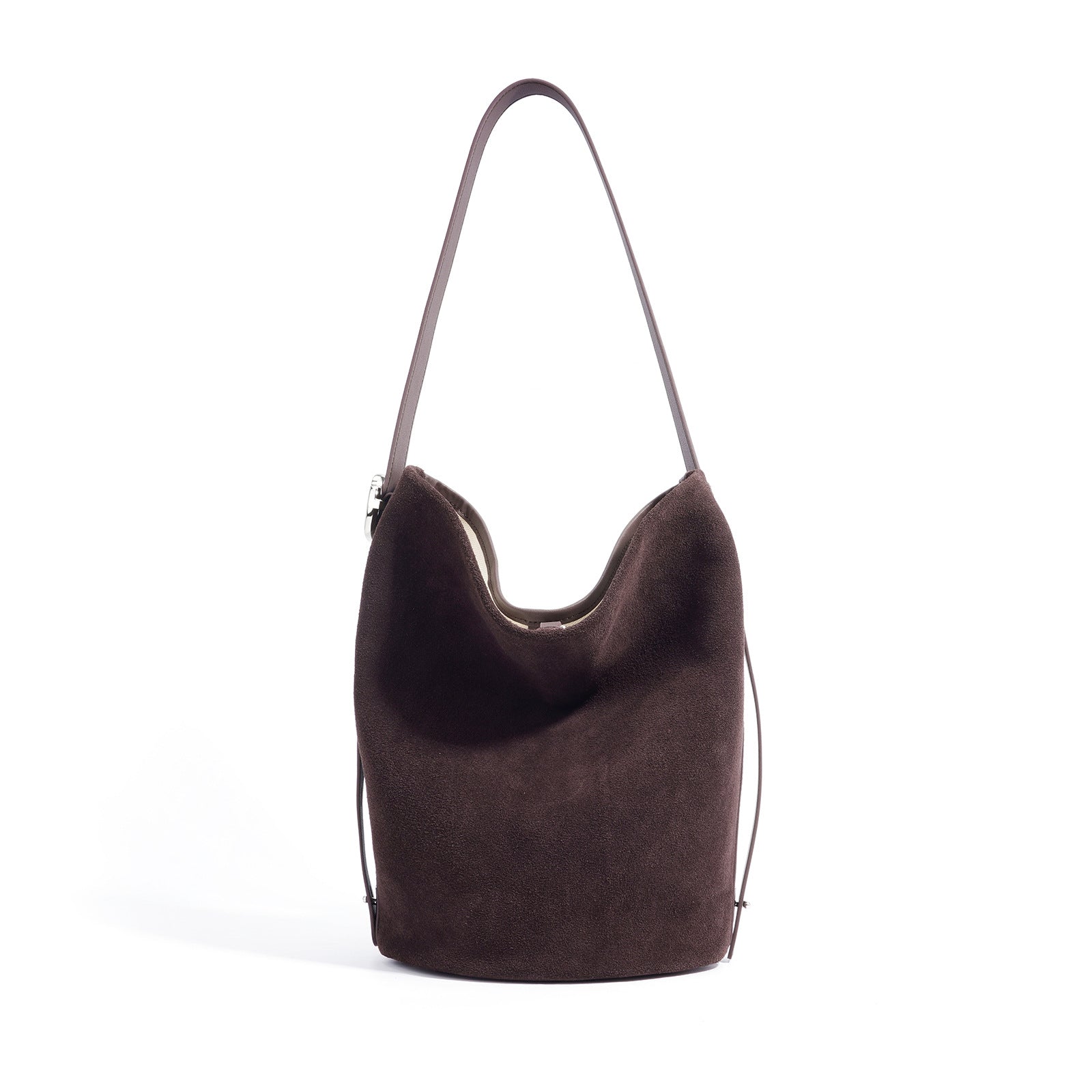 Frosted Cowhide Bucket Bag - Exquisite Simple Retro Crossbody Autumn Winter 2025
