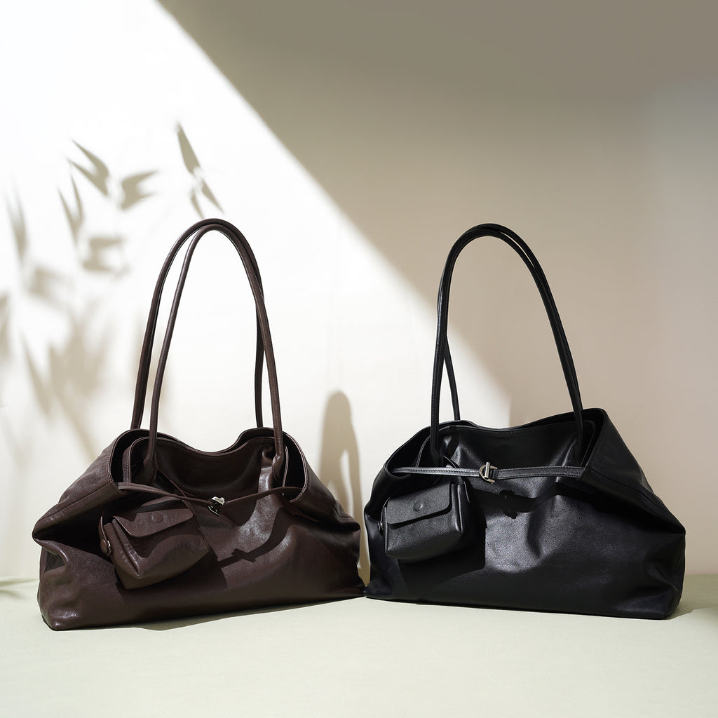 Fashionable Leather Shoulder Bag - Niche Design Large Capacity Casual Tote 2025