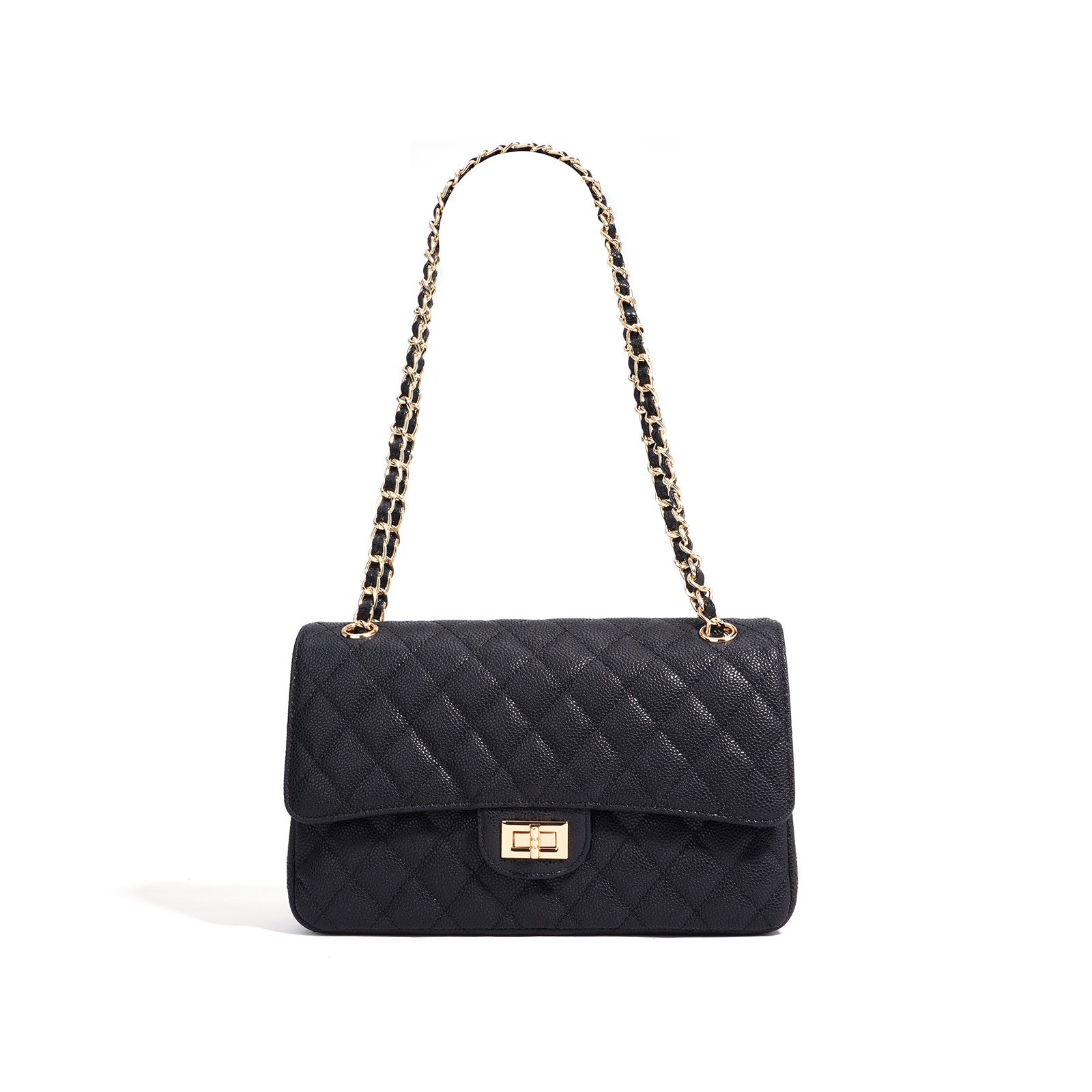 Sheepskin Chanel Style Bag - Textured Rhombic Chain Shoulder Crossbody 2025
