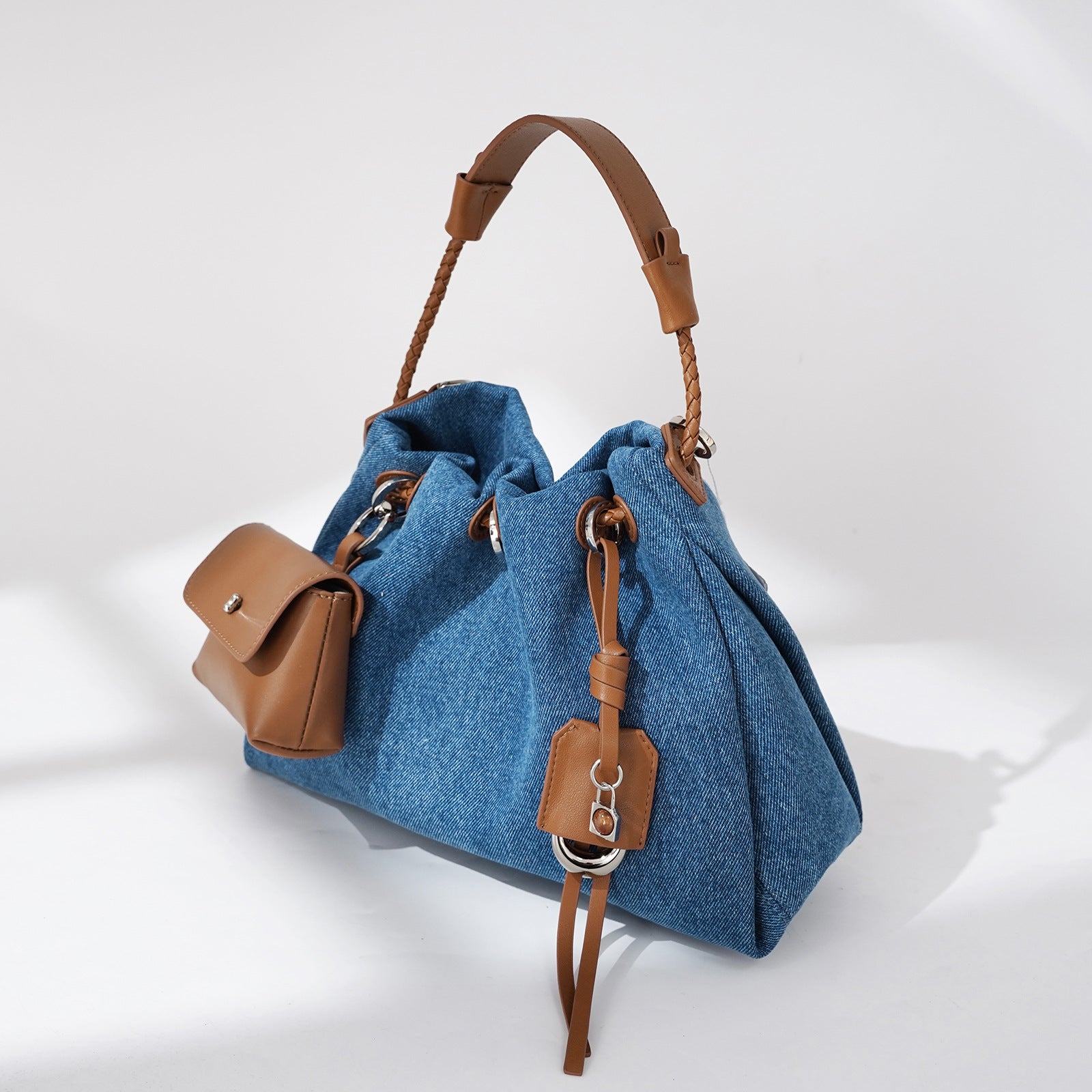 Denim Leather Handbag - Niche Design High-end Fashion Crossbody 2025